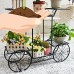 Dazone Metal Cart Flower Rack Display Garden Tree Home Decor Patio Plant Stand Holder   